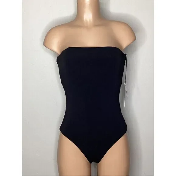 New. Robin Piccone black bandeau one piece. Size 10. Retails $179